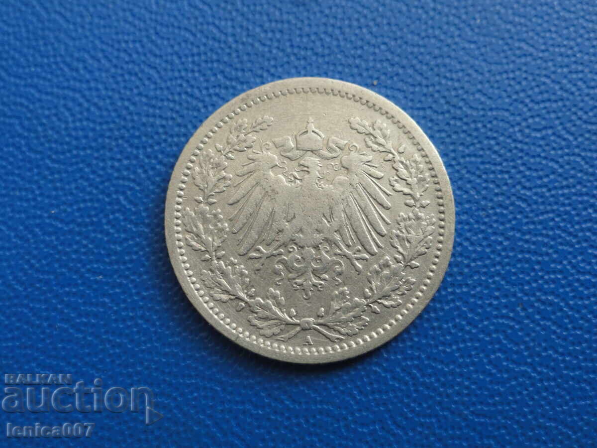 Γερμανία 1905 - 1/2 μάρκο με τιμή 12.60 BGN | € 6.44