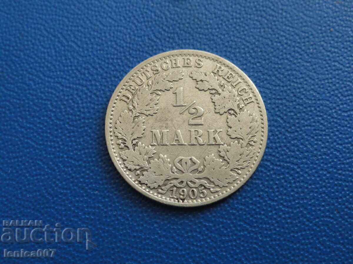 Auction Germany 1905 - 1/2 Mark Auction Germany 1905 - 1/2 Mark