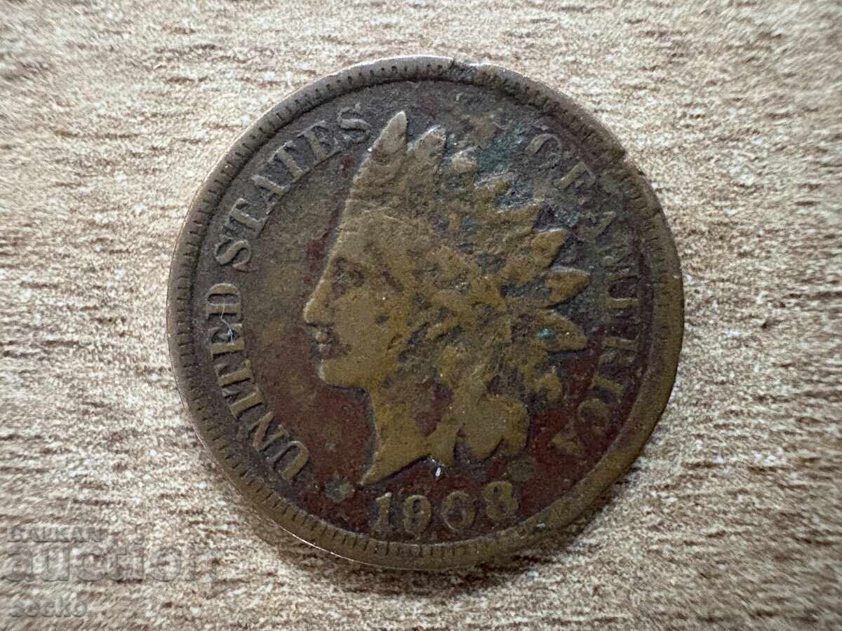 ΗΠΑ - 1 σεντ (1908) με τιμή 4.00 BGN | € 2.05