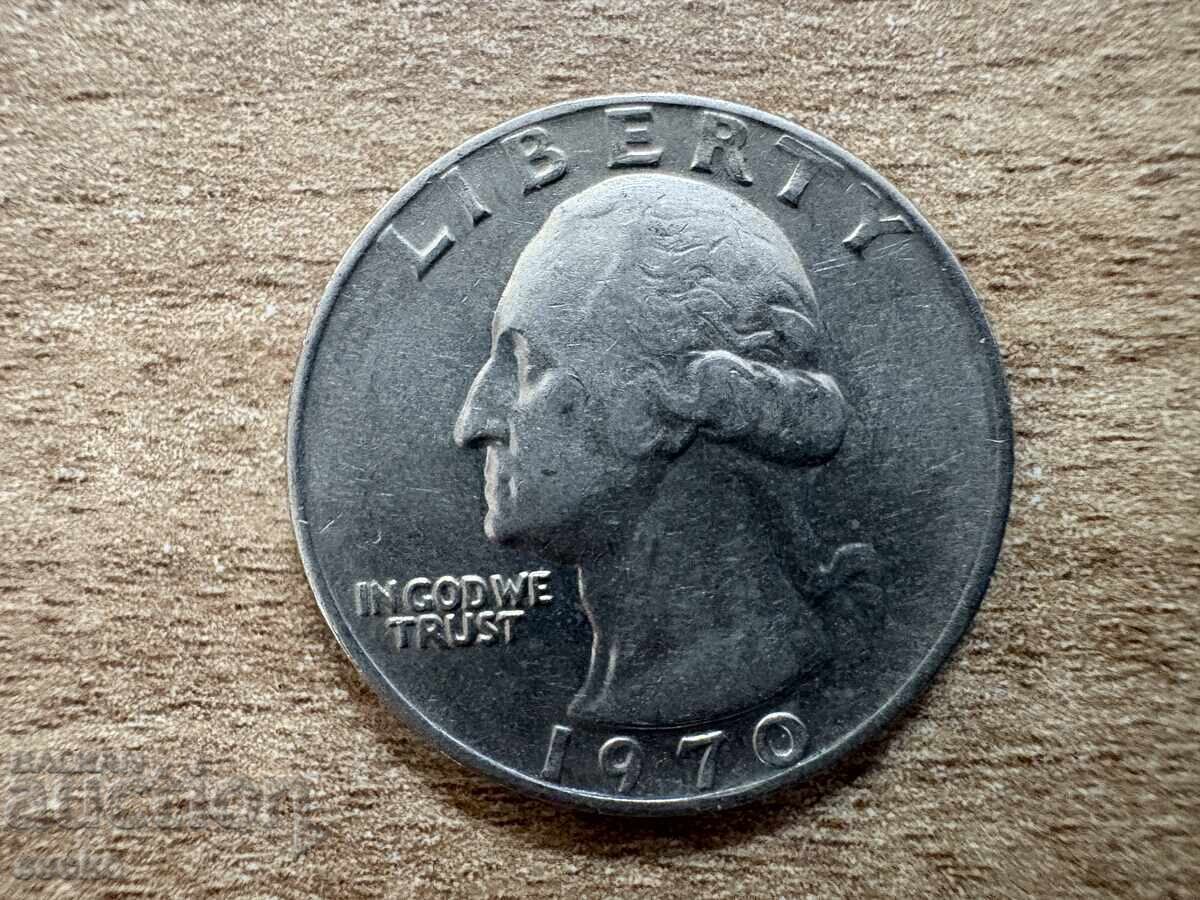 ΗΠΑ - 1/4 δολάριο (1970) με τιμή 0.90 BGN | € 0.46 ΗΠΑ - 1/4 δολάριο (1970) με τιμή 0.90 BGN | € 0.46