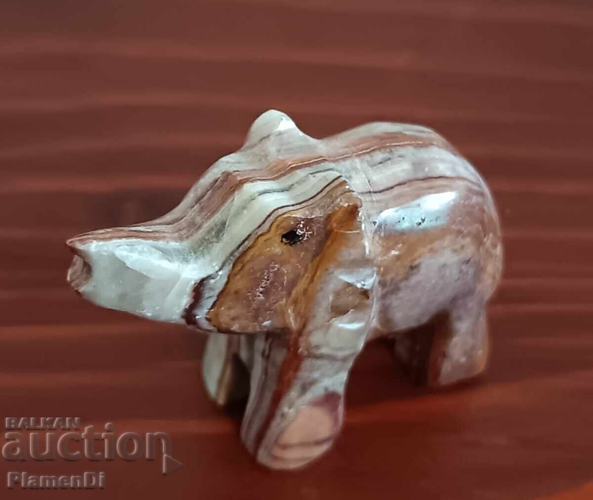 Auction  Elephant figurine made of marble onyx