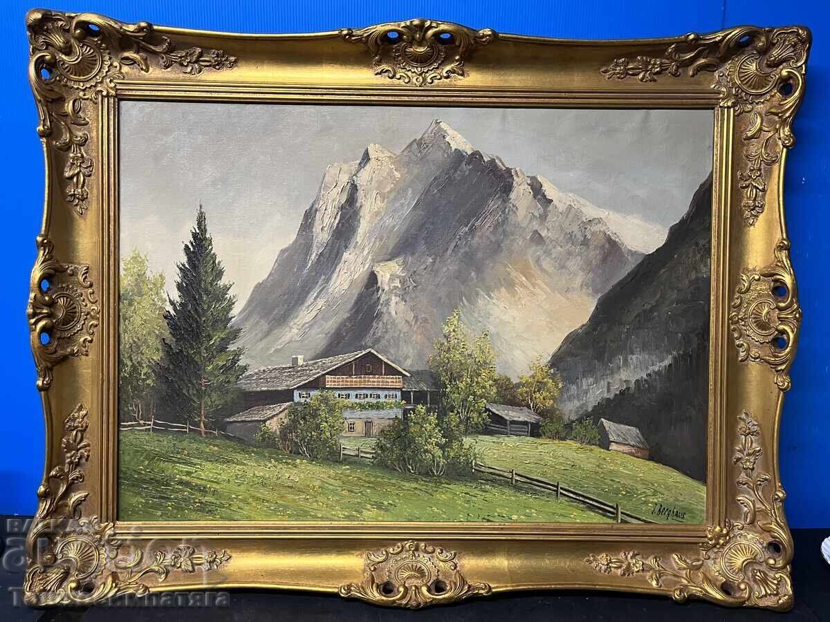 Όμορφο αλπικό τοπίο - ελαιογραφίες σε καμβά - 7