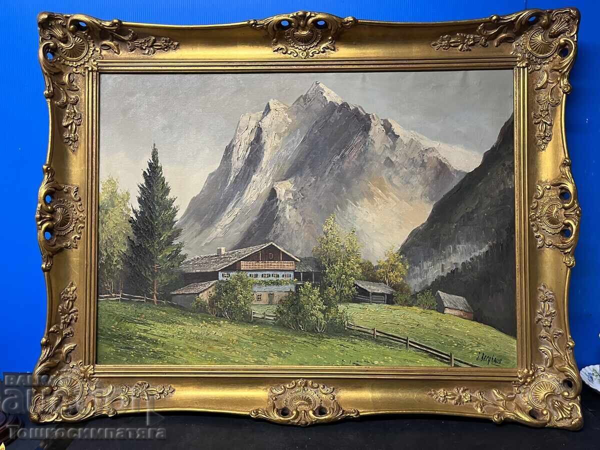 Όμορφο αλπικό τοπίο - ελαιογραφίες σε καμβά