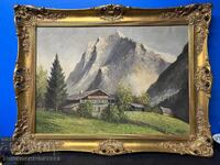 Peisaj alpin frumos - ulei pe pânză