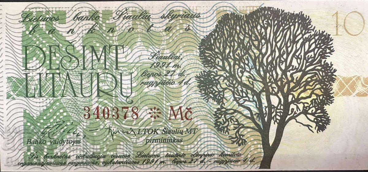 Lituania 10 Litauru 1991 Unc Jocurile Olimpice Regionale