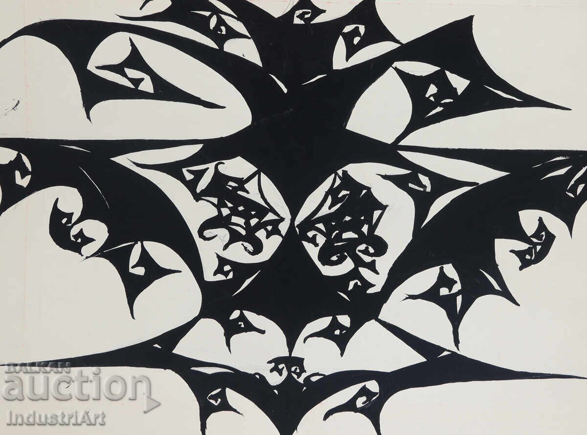 Livrarea Artă abstractă tempera compoziție geometrică