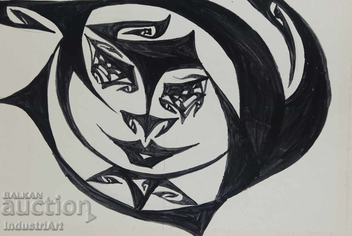 Artă abstractă, față tempera - 5