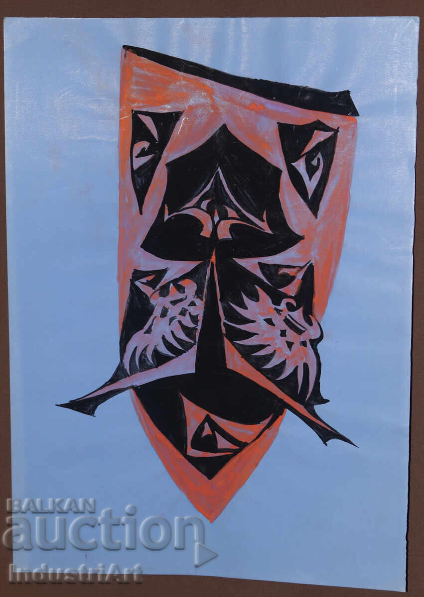 Artă abstractă, tempera, mască cu preț 140.00 BGN | € 71.58 Artă abstractă, tempera, mască cu preț 140.00 BGN | € 71.58