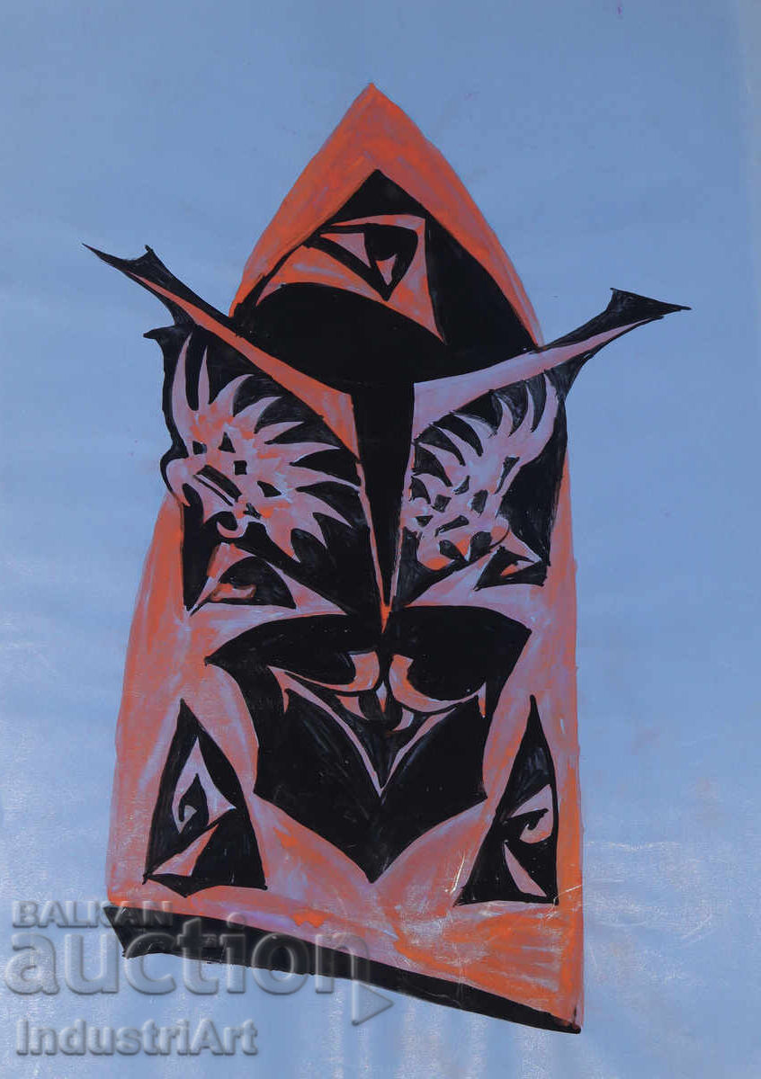 Licitație Artă abstractă, tempera, mască Licitație Artă abstractă, tempera, mască