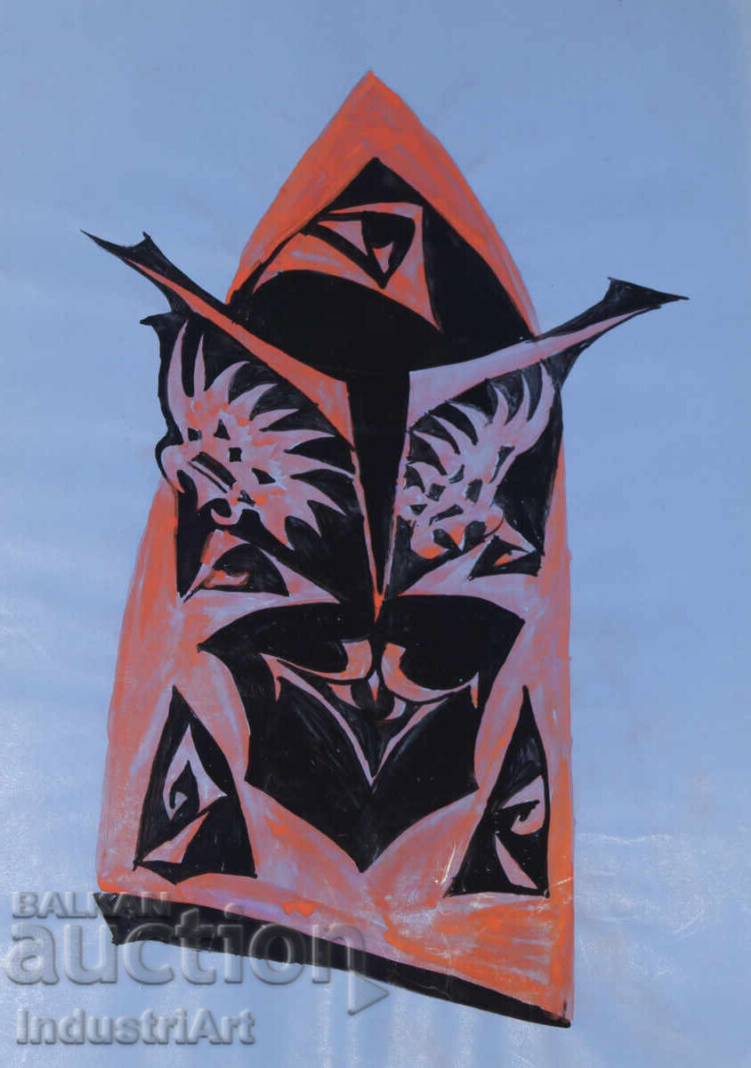 Artă abstractă, tempera, mască Artă abstractă, tempera, mască