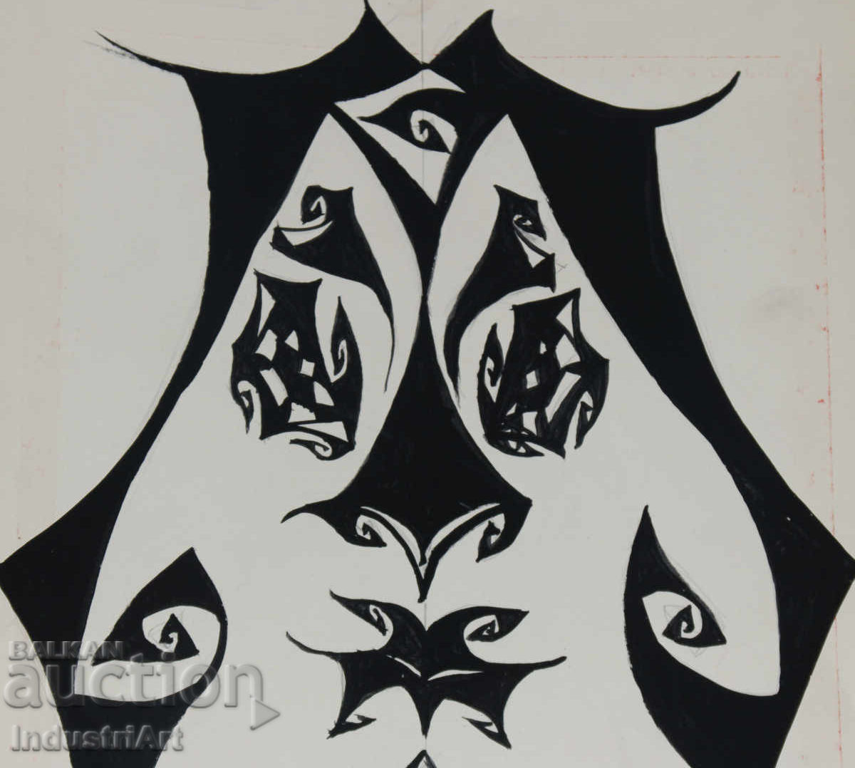 Abstract art tempera face - 5