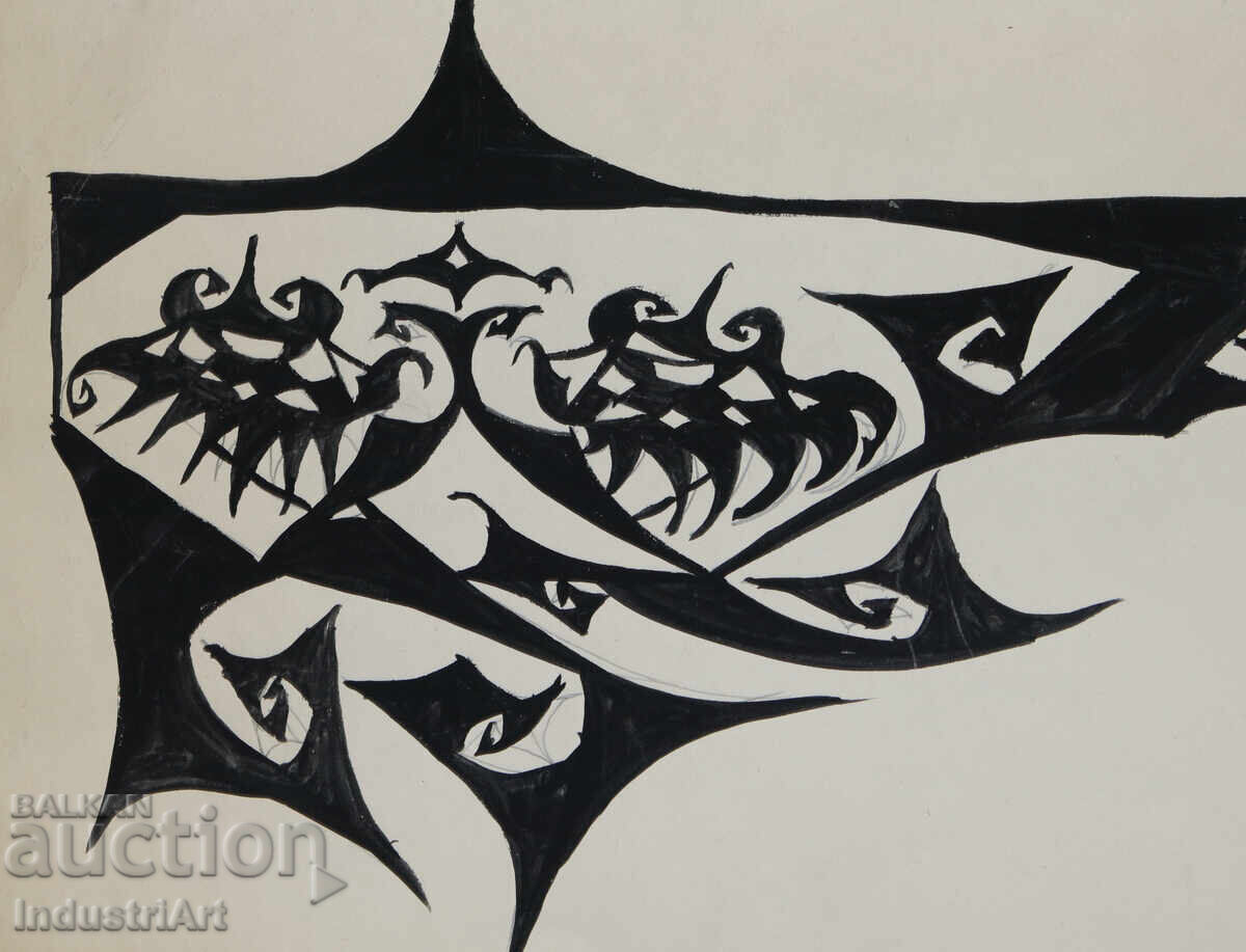 Παράδοση Αφηρημένη τέχνη τέμπερα γεωμετρική σύνθεση