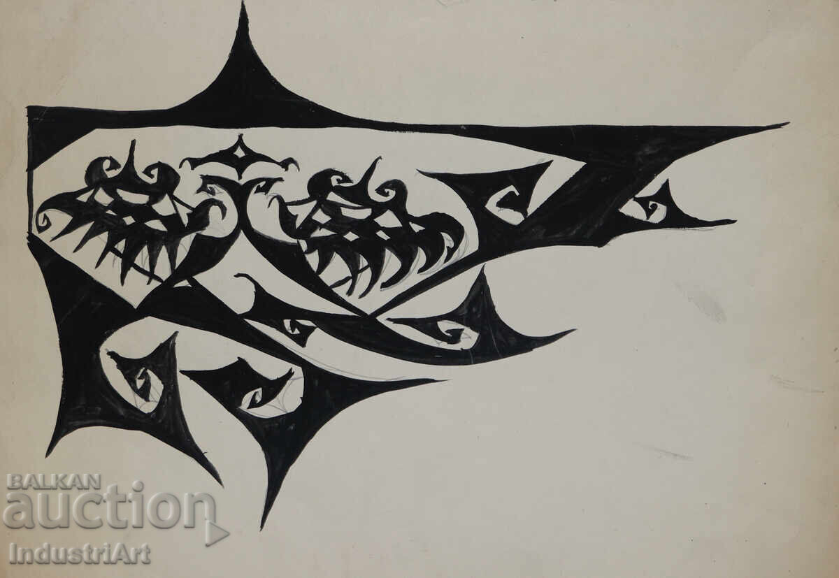 Αφηρημένη τέχνη τέμπερα γεωμετρική σύνθεση