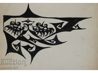 Artă abstractă tempera compoziție geometrică