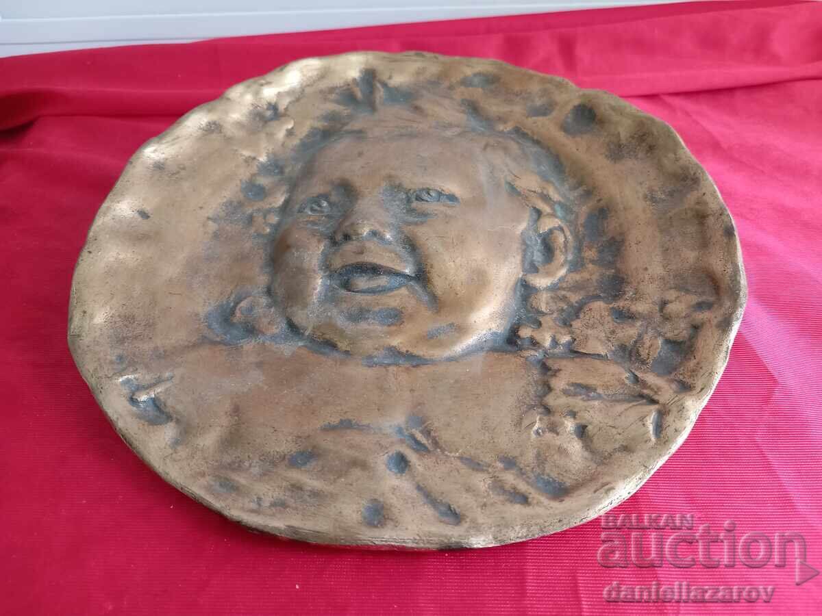 Auction  Emile Derre Original Bronze Panel Boy 19th Century