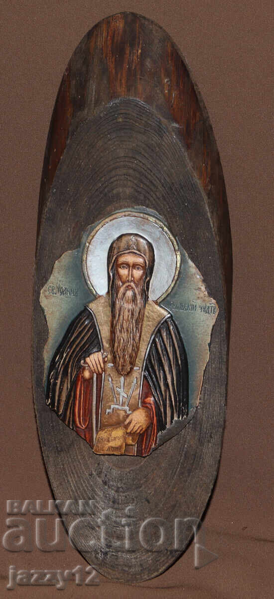 Ανάγλυφη εικόνα Άγιος Ιωάννης της Ρίλα ο Θαυματουργός με τιμή 100.00 BGN | € 51.13