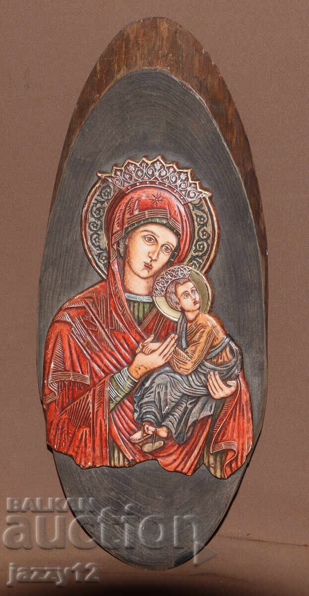 Icoană în relief Maica Domnului cu Pruncul cu preț 120.00 BGN | € 61.36