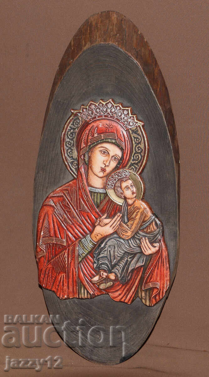 Licitație Icoană în relief Maica Domnului cu Pruncul