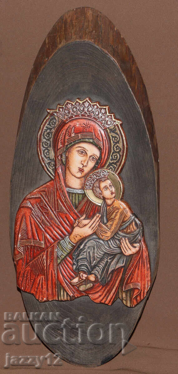 Icoană în relief Maica Domnului cu Pruncul