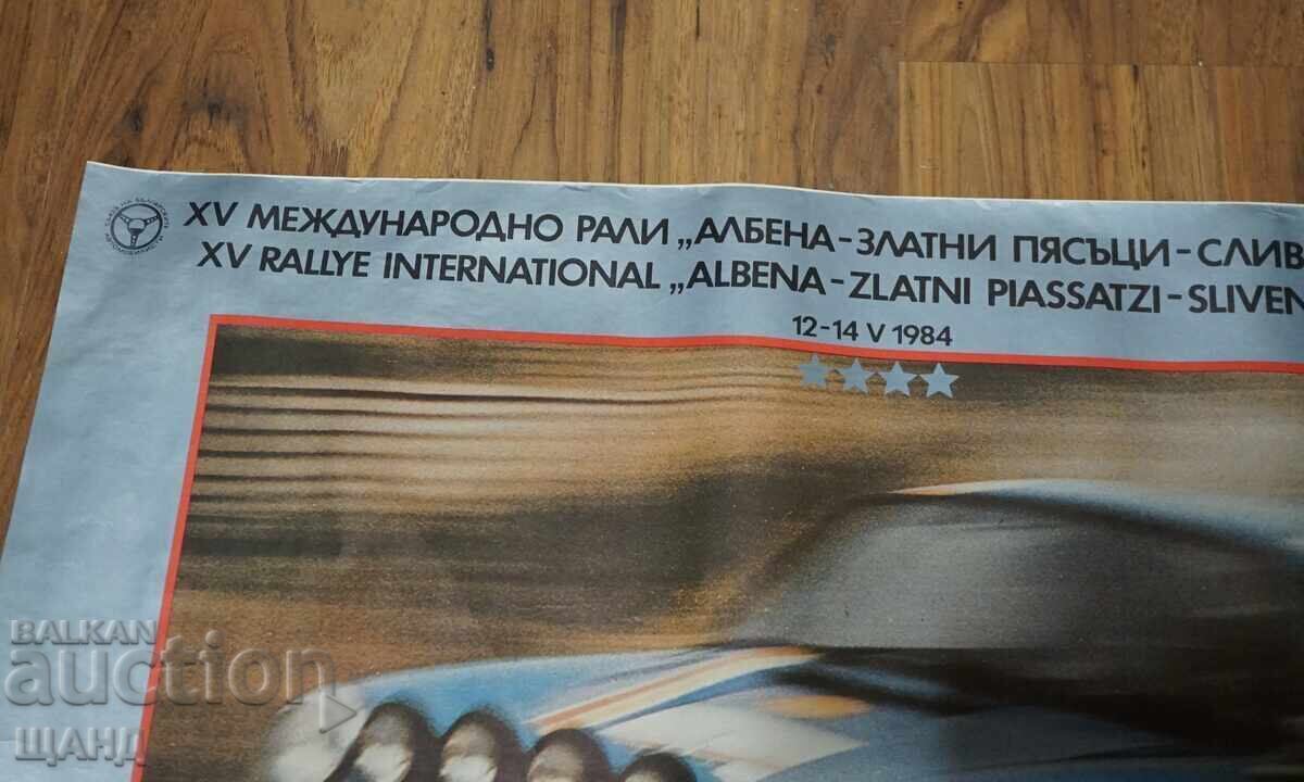 Livrarea 1984 Rali Albena Zlatni Piasaci Afiș Porsche 911 Original