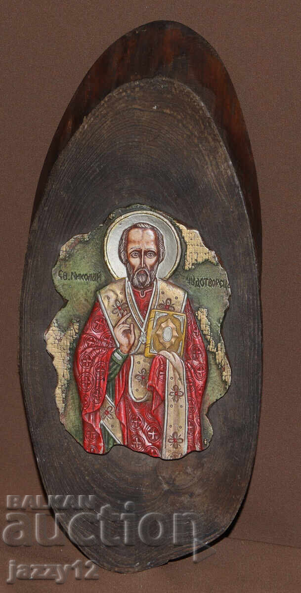 Auction  Relief Icon St. Nicholas the Wonderworker