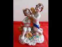 Capodimonte Statuetă Veche de Porțelan HERUVIMI 1900g