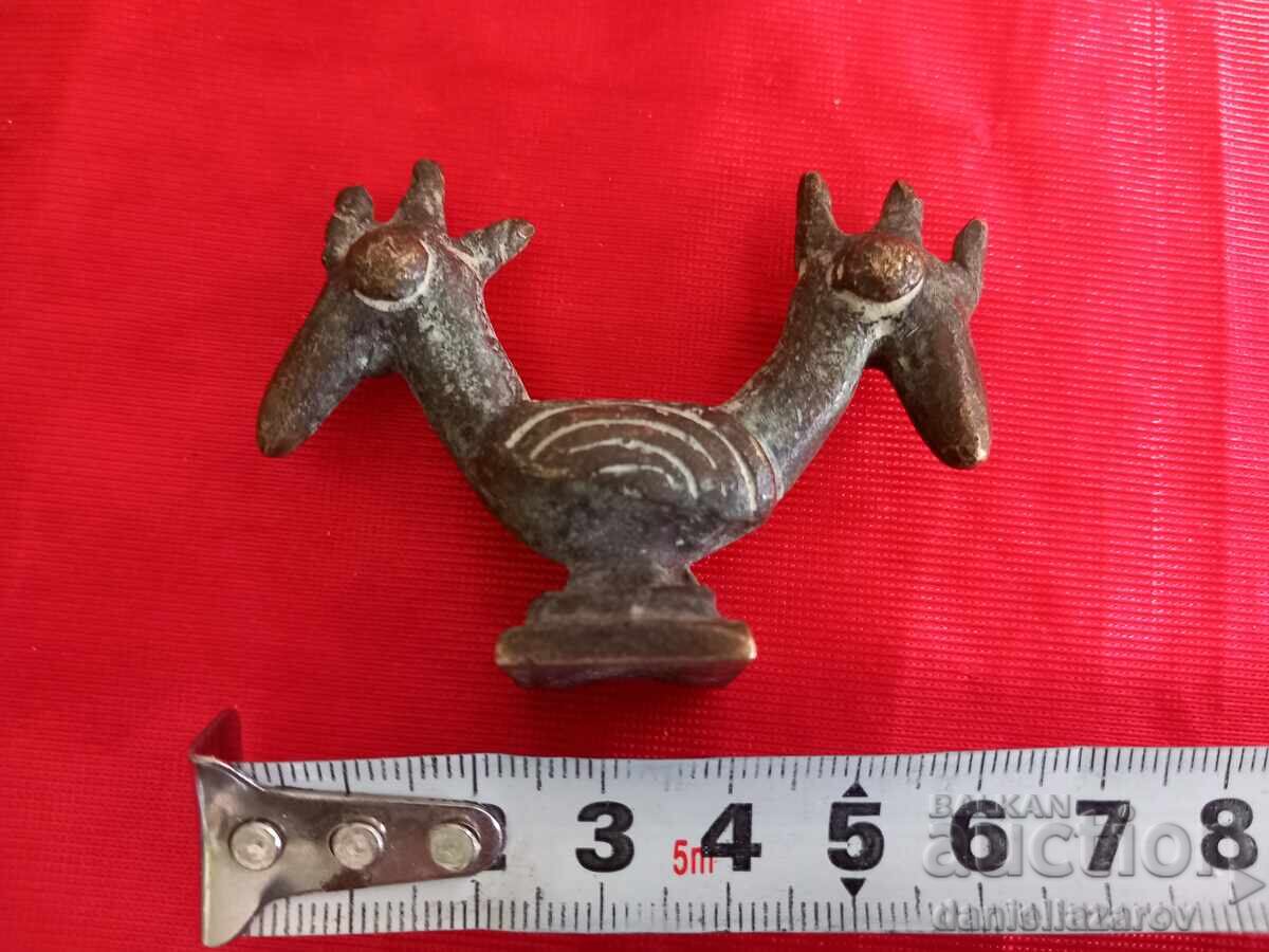 Παράδοση Ρωμαϊκό Ζωόμορφο Αγαλματίδιο Δίκεφαλο Πουλί 2ος Αιώνας Αντίγραφο