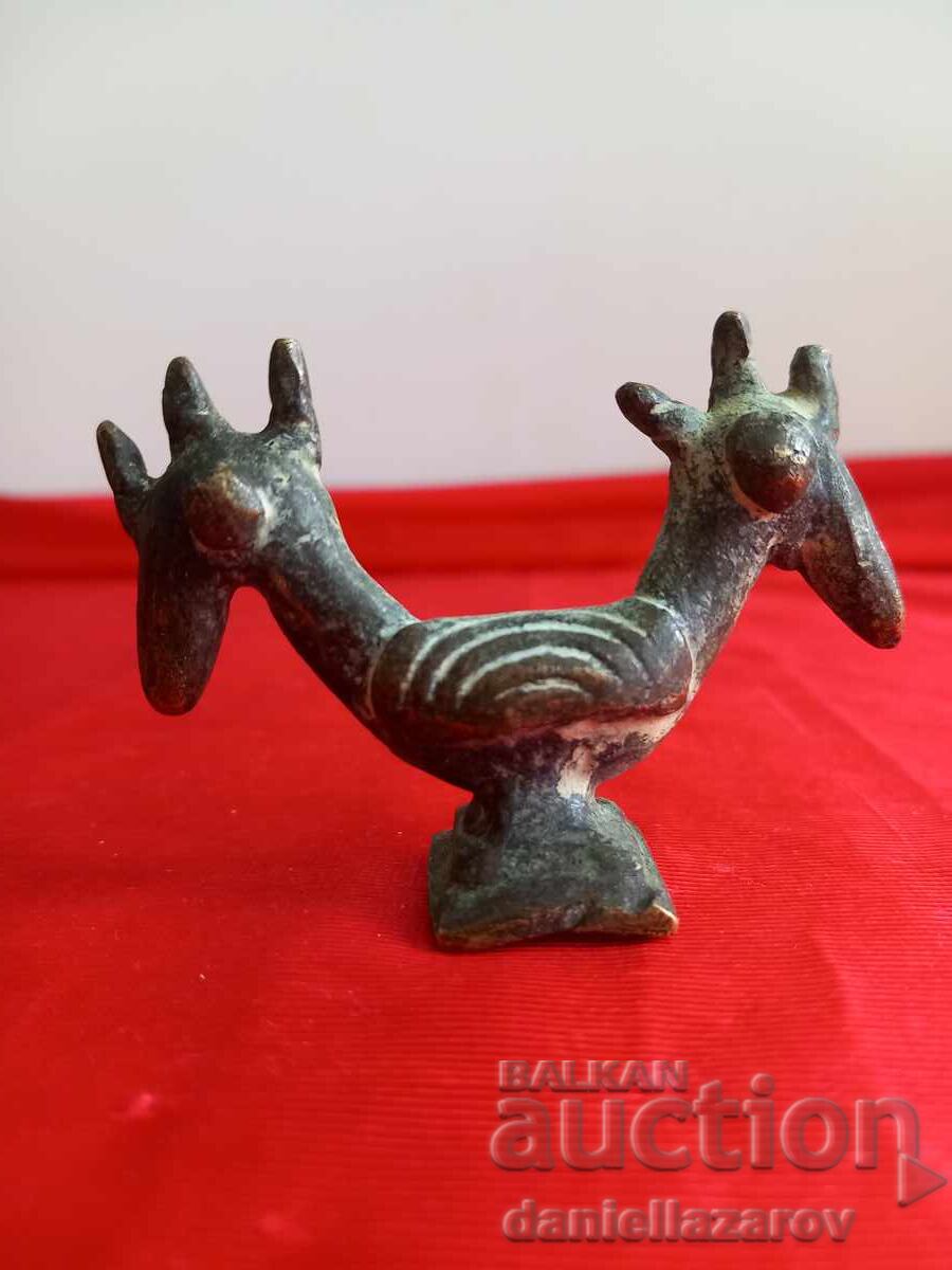 Ρωμαϊκό Ζωόμορφο Αγαλματίδιο Δίκεφαλο Πουλί 2ος Αιώνας Αντίγραφο