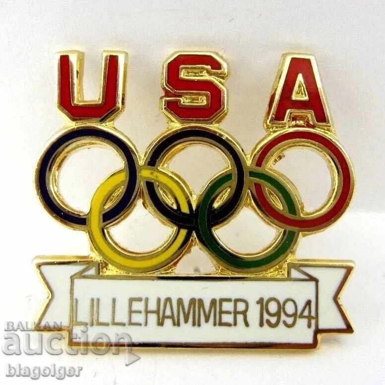 Olympic Pin - US Olympic Committee - Lillehammer 1994 with price 16.00 BGN | € 8.18 Olympic Pin - US Olympic Committee - Lillehammer 1994 with price 16.00 BGN | € 8.18