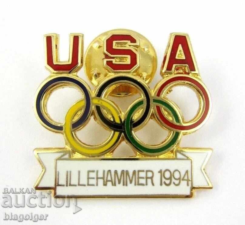 Olympic Pin - US Olympic Committee - Lillehammer 1994 Olympic Pin - US Olympic Committee - Lillehammer 1994