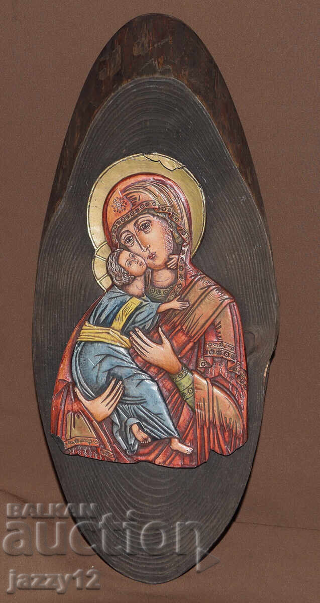 Icoană în relief Maica Domnului cu Pruncul