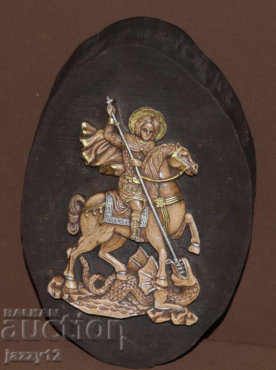 Аукцион Релефна икона Свети Георги Победоносец