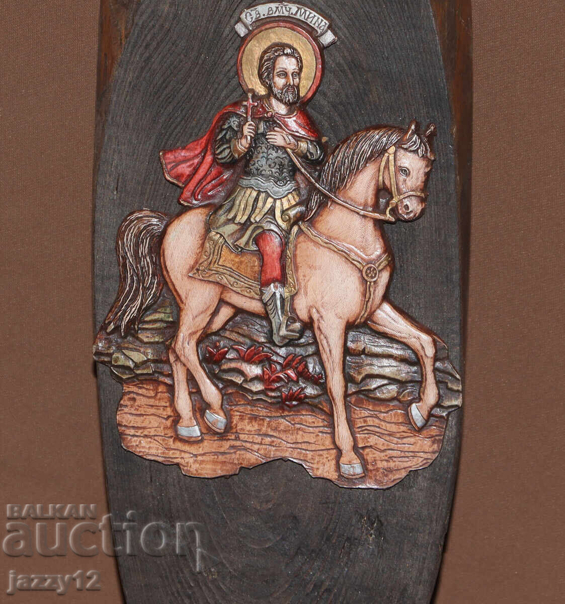 Ανάγλυφη εικόνα Αγίου Μεγαλομάρτυρα Μηνά - 5