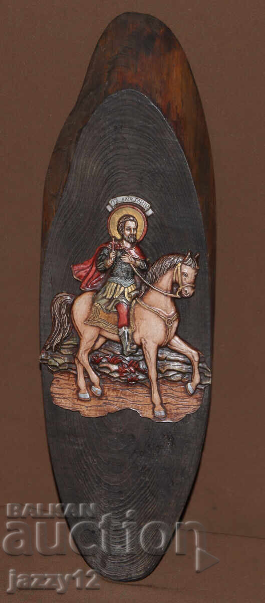 Ανάγλυφη εικόνα Αγίου Μεγαλομάρτυρα Μηνά