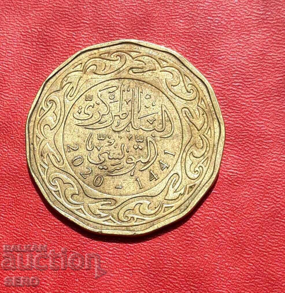 Tunis - 200 milime 2020 cu preț 0.90 BGN | € 0.46