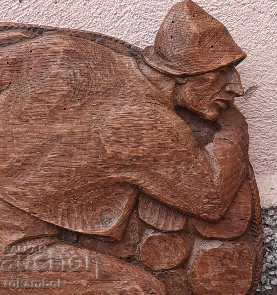 Sculptură masivă, sculptată manual, reprezentând un țăran cu bou - 5 Sculptură masivă, sculptată manual, reprezentând un țăran cu bou - 5