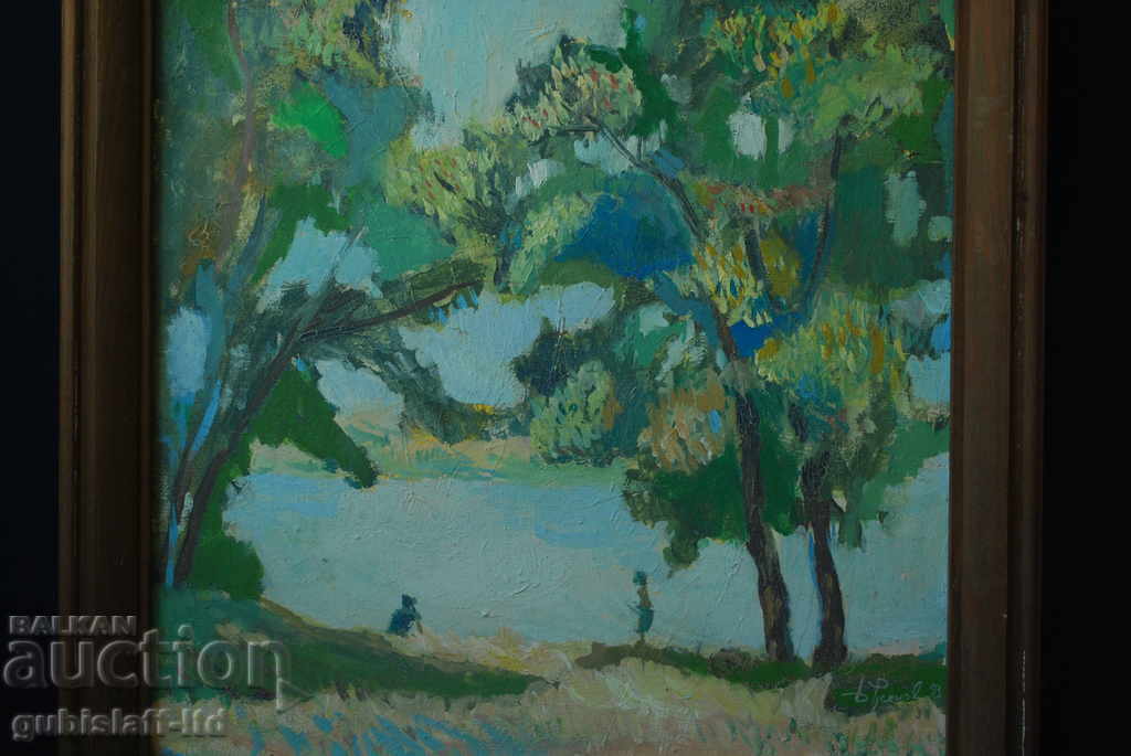 Картина, пейзаж, худ. Б. Русенов, 1993 г. с цена 270.00 лв. | € 138.05