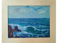 Картина, пейзаж, море, худ. Д. Дионисиев (1908-1992)