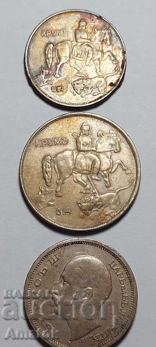 Coins 3pcs. lot from the Kingdom of Bulgaria - 5, 10, 50 leva from 1943 with price 14.00 BGN | € 7.16 Coins 3pcs. lot from the Kingdom of Bulgaria - 5, 10, 50 leva from 1943 with price 14.00 BGN | € 7.16