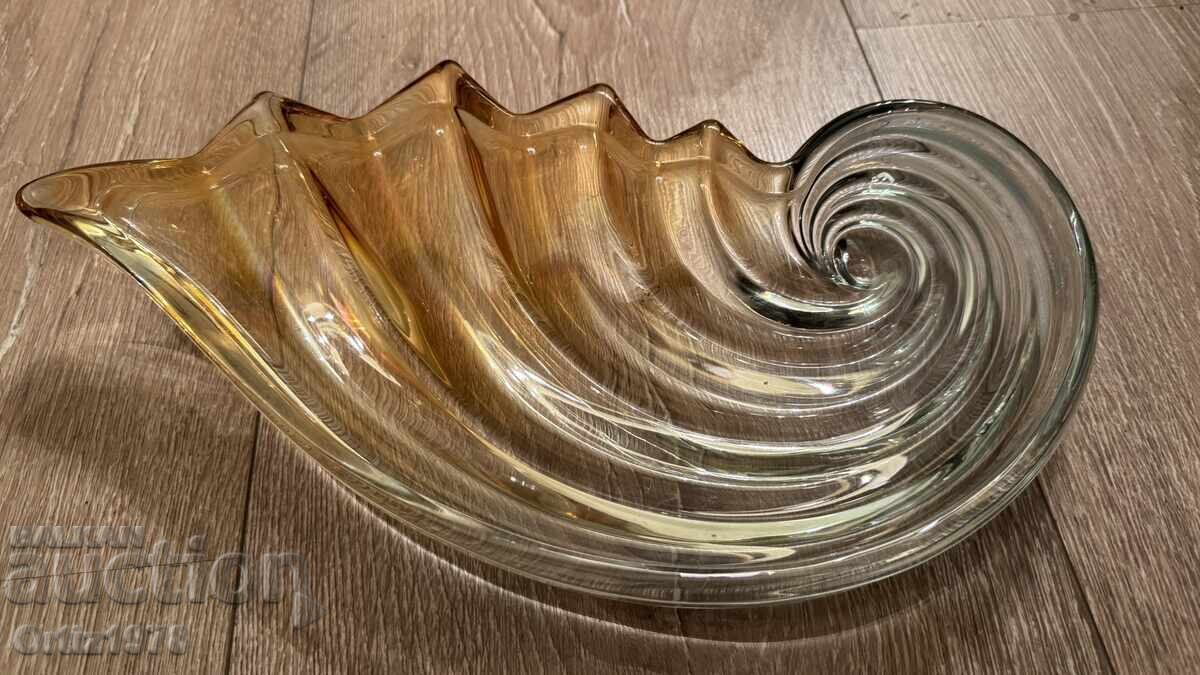 Vintage solid fruit bowl - colored glass - 5