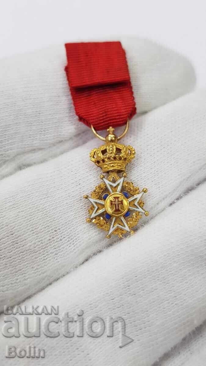 Rare Gold Miniature of the Order of Christ - Portugal - 6