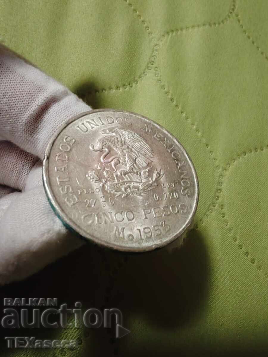 5 Pesos 1953, Mexico - 7 5 Pesos 1953, Mexico - 7