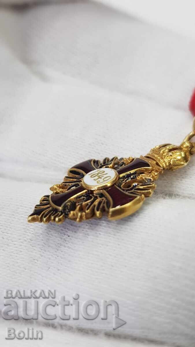 Много рядка златна миниатюра на Орден Франц Йосиф Австрия - 6 Много рядка златна миниатюра на Орден Франц Йосиф Австрия - 6