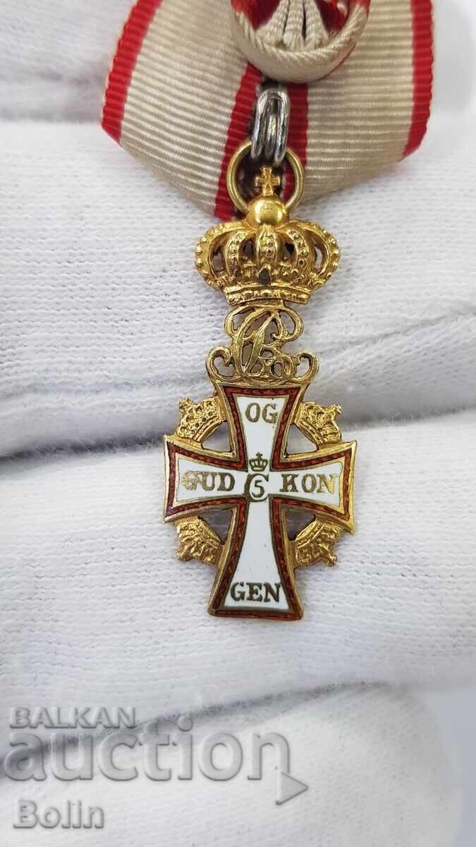 Παράδοση Πολύ σπάνια χρυσή μικρογραφία Τάγματος του Ντανεμπόργκ Δανίας 1912-1947