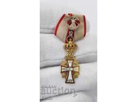 Miniatură de aur foarte rară Ordinul Dannebrog Danemarca 1912-1947