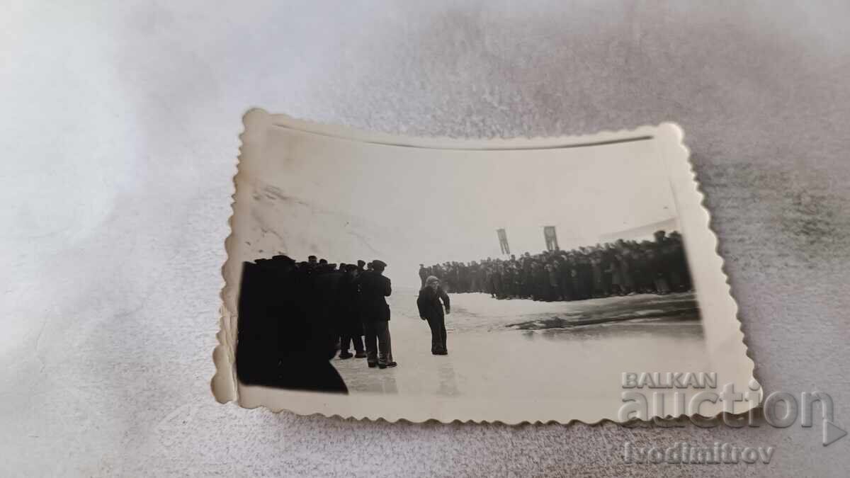 Photo of Young Men and Women on a Frozen Lake 1941