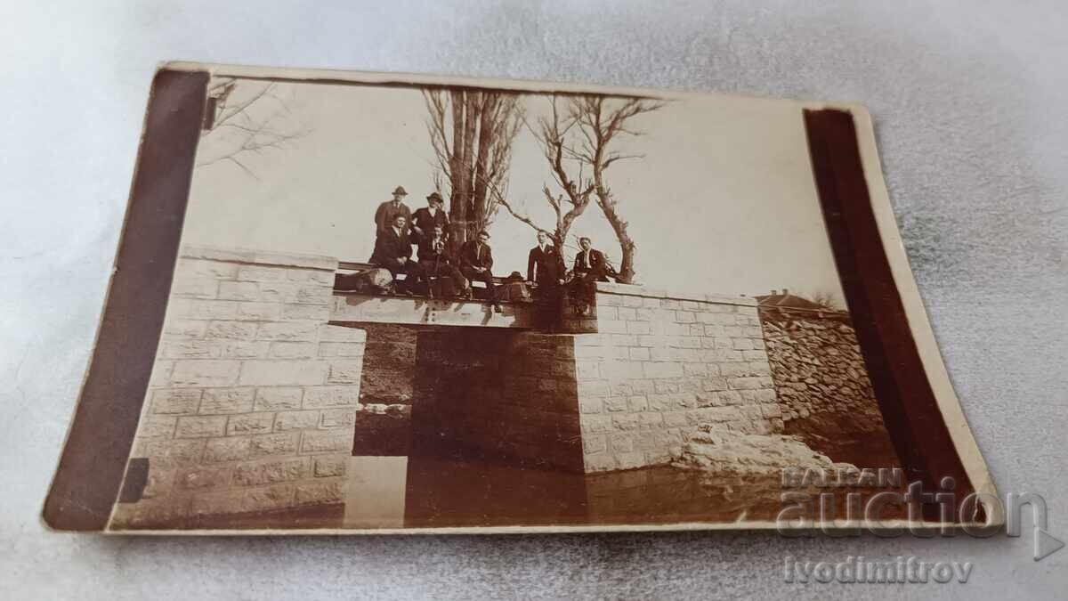 Photograph Vidin Young men on a bridge over the river 1922 Photograph Vidin Young men on a bridge over the river 1922