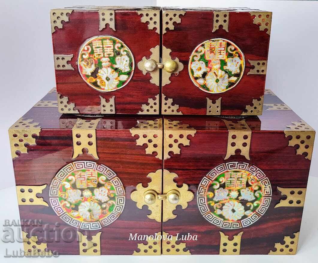 Two Korean Najeonchilgi (Mother-of-Pearl Inlay) Jewelry Boxes