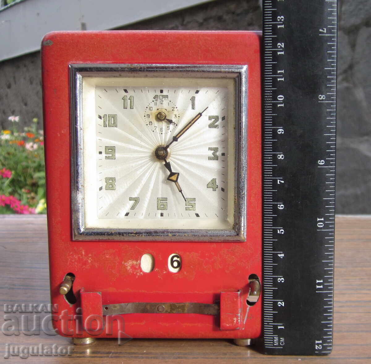 Παράδοση GLOBUS παλιό Γερμανικό επιτραπέζιο ρολόι κουμπαράς με ημερομηνία Παράδοση GLOBUS παλιό Γερμανικό επιτραπέζιο ρολόι κουμπαράς με ημερομηνία