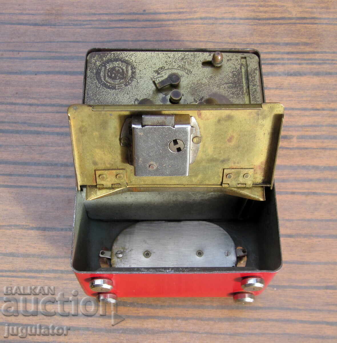 GLOBUS παλιό Γερμανικό επιτραπέζιο ρολόι κουμπαράς με ημερομηνία - 7 GLOBUS παλιό Γερμανικό επιτραπέζιο ρολόι κουμπαράς με ημερομηνία - 7